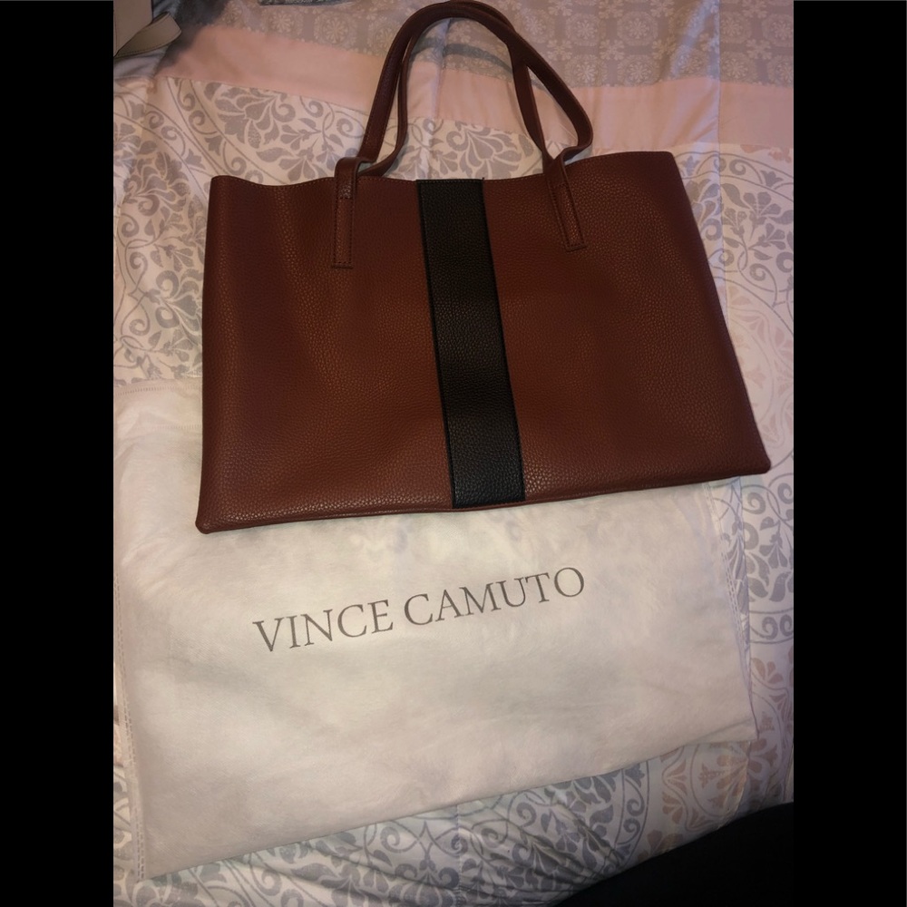 Vince Camuto  vegan leather brown tote brand new.